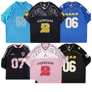 Camiseta Deportiva <span class=keywords><strong>Retro</strong></span> Personalizada de Manga Corta para Hombre y Mujer, Estilo Holgado, Streetwear, Hip Hop, Venta al Por Mayor - Product Image 2