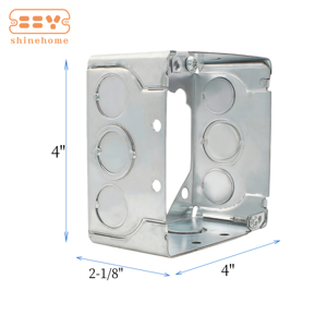 Caixa de Junção Metálica Quadrada de 4 polegadas, Caixa de Extensão de Aço de 2-1/8 polegadas de Profundidade com Saídas de 1/2, 3/4 e 1 polegada - Product Image 3