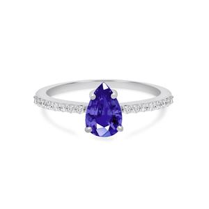 Bague en Tanzanite Pierre de Naissance Argent Sterling 925 Forme Poire Bague en Tanzanite Pierre Violette - Product Image 2