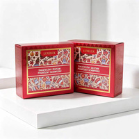 Coffret Cadeau de Voyage de Luxe pour Noël, Impression Couleur Rouge Personnalisée, Ensemble de Shampoings, Trousse de Cosmétiques de Vacances