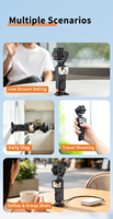 Tripod Lepas Pasang Cepat Tipe-C untuk DJI Osmo Pocket 3/4/4 Pro, Penyangga Mini Aluminium Alloy Buka Tutup Otomatis