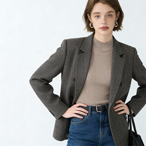 Chaqueta Casual de Estilo <span class=keywords><strong>Retro</strong></span> Europeo Americano 2025, Chaqueta Cruzada Transpirable para Mujer, Estilo Minimalista Sólido - Product Image 3