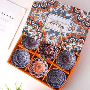 Bộ bát sứ kiểu Bohemian 4.5 inch kèm đũa, bộ bát sứ, bát cơm làm quà tặng Giáng sinh - Product Image 2