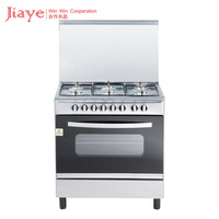 Cuisinière à gaz 6 brûleurs avec four tout-en-un en acier inoxydable, cuisinière à gaz autonome avec four de grande capacité pour cuisine occidentale