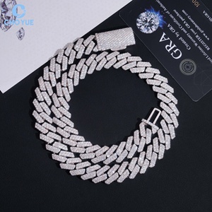Cadena cubana de moissanita de 18 mm estilo Miami, collar y pulsera de hip hop, joyería Iced Out para hombres y mujeres - Product Image 1