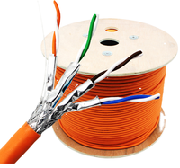 Câble Ethernet Cat7 SSTP 4 paires 8 conducteurs en cuivre pur 305m gaine PVC orange 23AWG Câble réseau LAN Cat 7 pour la communication