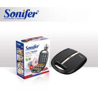 Sonifer SF-6171 Machine Électrique Manuelle à Mini Donuts et Gâteaux, Plaque Antiadhésive de 16 Trous, pour Cuisine Personnelle