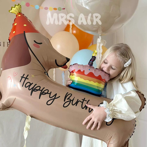 Globo de Aluminio con Forma de <span class=keywords><strong>Salchicha</strong></span> Marrón Mate, Globo de Perrito para Decoración de Fiestas de Cumpleaños - Product Image 5