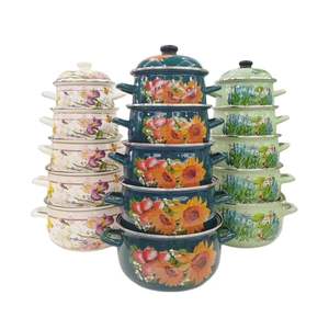 Ensemble produit de qualité commerce extérieur cinq marmites en émail épaissi avec couvercle oreilles pot en émail ensemble 18 à <span class=keywords><strong>26</strong></span> <span class=keywords><strong>cm</strong></span> - Product Image 1