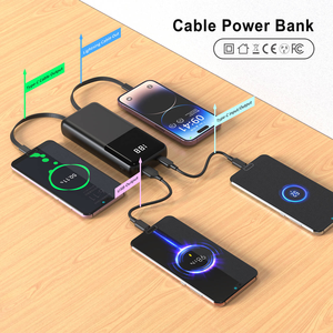 <span class=keywords><strong>Batería</strong></span> Externa <span class=keywords><strong>Portátil</strong></span> de 20000 mAh con Cables Integrados, PD20W, Pantalla Digital, Carga Rápida <span class=keywords><strong>para</strong></span> Teléfono <span class=keywords><strong>Móvil</strong></span> - Product Image 3