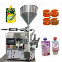 Machine de remplissage automatique de poche de bec de bureau pour la pâte liquide jus lait yaourt machine verticale efficace de capsulage de l'eau de sac