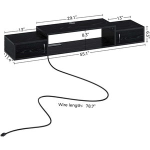 Modernes Wohnzimmer <span class=keywords><strong>TV</strong></span>-Schrank Holz Tischst änder Black Panel Möbel für Schlafzimmer Krankenhaus Lager Anwendung - Product Image 4