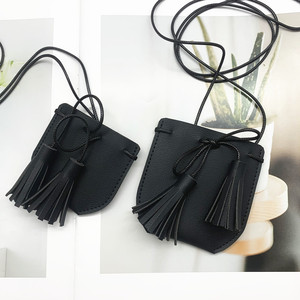 Fashionable accessories: <b>Necklace</b> sachet bag, minimalist design, lychee-textured leather, pendant <b>necklace</b>, <b>small</b> bag, earphone - Product Image 1