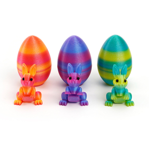 Vashine 3D impreso lindo PLA huevo de Pascua conejito materiales ecológicos Animal Flexible cristal conejo juguetes conjunto móvil Toi - Product Image 3