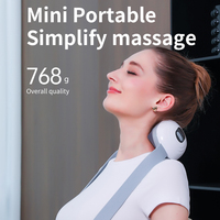 Masseur de cou 3D à pétrissage avec chaleur et lumière rouge pour soulager les douleurs cervicales et les nœuds musculaires, rechargeable par USB