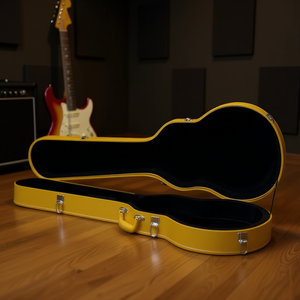 Étui rigide en cuir jaune pour guitare électrique, fermeture à glissière, pour guitare et basse, modèle D0100XUV91V - Product Image 3