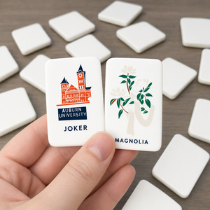 Fichas de Mahjong de Diseño Temático de la Universidad Auburn con Diseño de Águila de Combate y Tigre de Auburn, Mahjong Universitario para Entretenimiento - Product Image 4