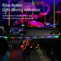 Lumière ambiante LED universelle pour tableau de bord de voiture, alimentée par USB, synchronisation musicale, bande lumineuse décorative RGB