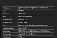 S Ev Amplifikatörü 2.0 Kanal Dijital Arayüz USB Akışlı Medya Oynatıcı Wiim Akışlı Ses 300W Alüminyum Alaşımlı