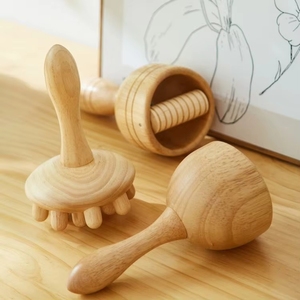 Ensemble d'outils de <span class=keywords><strong>massage</strong></span> en bois à manivelle, drainage lymphatique, modelage du corps, masseur gua sha, spa pour les pieds, traitement de la cellulite - Product Image 5