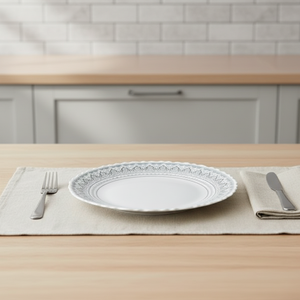 Service de table en céramique classique et élégant pour 6 personnes, assiettes et plats de service polis, vaisselle de fête - Product Image 2