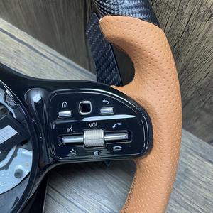 Para <span class=keywords><strong>Mercedes</strong></span> <span class=keywords><strong>Benz</strong></span> W221 S500 <span class=keywords><strong>S550</strong></span> S65 AMG Maybach Sport Volante de cuero para W223 Old Car Makeover con nuevo estándar - Product Image 3