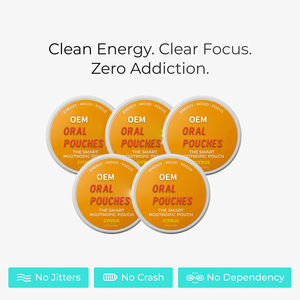 Nootropic Focus Pouches, Daily <strong>Brain</strong> Cognitive Support <strong>Supplement</strong>, Non-tobacco zero Nicotine Mint Oral Pouches - Product Image 3
