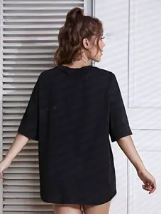 Sıcak yaz rahat yuvarlak boyun kadınlar için yüksek kaliteli kısa kollu Tshirt artı boyutu