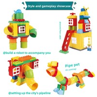 Accessoires et composants de blocs de construction à grandes particules, pièces de piste de glisse à billes, jouets d'assemblage pour enfants - Plastique ABS