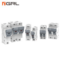 Kotak Sekring GRL Fuse Holder RT18-63 dengan Lampu Indikator 1P 2P 3P 4P 1P+N 3P+N 63A AC690V/400V Cocok untuk Sekring 14x51 Pemasangan Rel DIN