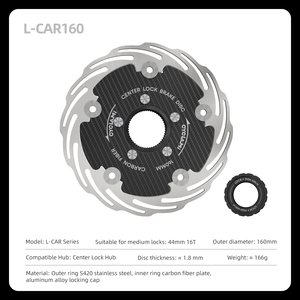 Frein <span class=keywords><strong>à</strong></span> disque mécanique pour VTT en fibre de carbone CYCLAMI 160/180 mm avec logo personnalisé – Pièces de <span class=keywords><strong>vélo</strong></span> de montagne - Product Image 5