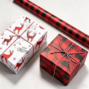 Lot de 4 papiers cadeaux de Noël avec boîte de présentation PDQ pour supermarchés américains – Audit d'usine - Product Image 2