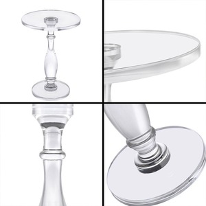 Table d'appoint ronde en acrylique <span class=keywords><strong>style</strong></span> <span class=keywords><strong>colonne</strong></span> romaine OEM/ODM, personnalisable, avec étagère à magazines de haute qualité pour salon, maison, balcon - Product Image 6