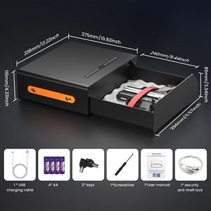 Tiền Đồ Trang Sức An Toàn Vân Tay Bàn Phím Mật Khẩu <span class=keywords><strong>Key</strong></span> Tuya Ứng Dụng Thông Minh Wifi Điều Khiển Từ Xa Kỹ Thuật Số Hộp Khóa Súng An Toàn - Product Image 5