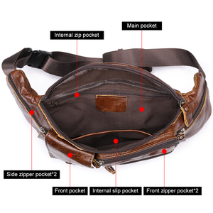 MARRANT Echt leder Herren Brusttasche Leder Wasserdichte Gürtel tasche Gürtel tasche für Männer Taille Brust Sling Umhängetaschen - Product Image 3