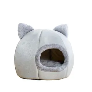 Vendita calda all-seasons cute cat dome warm calming Kitten Bed accogliente Cat lavabile accogliente design semplice Cute Pet Nest per gatto al coperto