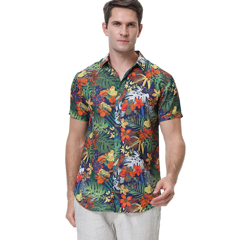Men's Clothing<Enough Stock Full Print Men's Shirts<Summer Beach High Quality Thin Style Shirts For Man<Short Sleeve Shirts