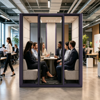 Vestael Premium Acoustic Workspace Pod multifonction avec bureau sur pied pour une conception d'espace de bureau flexible