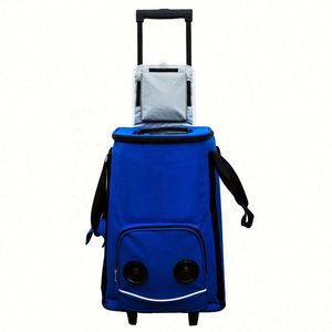 Sac isotherme à roulettes grande capacité personnalisé avec haut-parleur Bluetooth et isolation thermique pour pique-nique et camping - Product Image 4