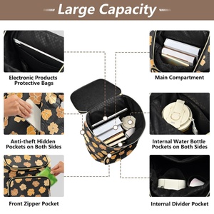 Large Capacity Women <b>Rucksacks</b> Polyester Anti-Theft Girls School Bag Carry on Gym Outdoor Hawaiian Backpack with Luggage Belt - Product Image 5