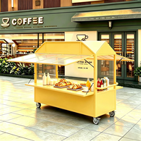 Chariot de vente en métal, chariot de vente mobile, chariot de snacks pour marché nocturne commercial, camion de cuisine gastronomique multifonctionnel