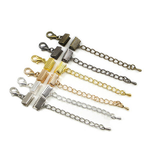 Accessoires de bijouterie : Fermoir mousqueton, chaîne d'extension, forme goutte pour la fabrication de bracelets, en Argent, Or, Bronze antique, Rhodium, KC, Gunmetal - Product Image 4
