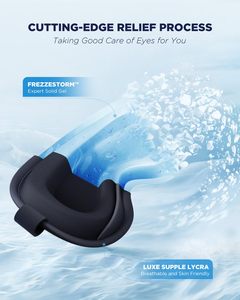 Paquete de hielo de terapia de frío caliente con diseño 3D de gel sólido Máscara de Ojos de gel fresco Máscara de sueño frío Blackout Ojos Alivio del estrés en color negro - Product Image 4