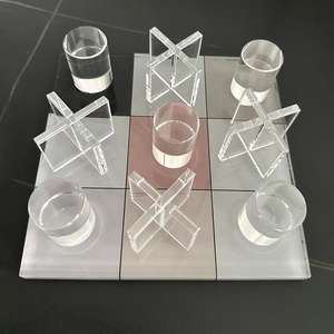 Jeu de société XO en acrylique personnalisé, jeu d'échecs en trois parties, jeu de société spécial en acrylique <span class=keywords><strong>Tic</strong></span> <span class=keywords><strong>Tac</strong></span> Toe pour les fêtes à domicile, jeu de table pour la famille - Product Image 1