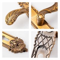 Poignée de porte marocaine à flancs cannelés, en bois plat, pour intérieur, avec plaque de sécurité en forme de bouclier pour l'Égypte