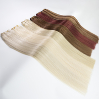 Extensions de cheveux naturels en gros, double trame, vierges Remy caucasiennes, cuticules alignées, paquets plats 100g, fournisseur de salon, 24 pouces