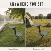 Chaise pliante avec table intégrée, portable, pour le camping, les pique-niques, l'étude, la lecture en extérieur