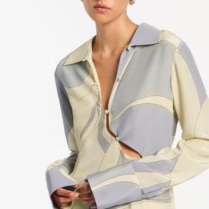 Set di pigiami in seta Slip top di lusso in seta 2 pezzi primavera autunno camicia con bottone con risvolto da <span class=keywords><strong>donna</strong></span> <span class=keywords><strong>abbigliamento</strong></span> da casa - Product Image 4