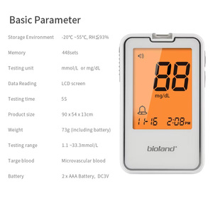 Moniteur de glycémie pour diabète, grand écran rétroéclairé, moniteur de <span class=keywords><strong>test</strong></span> de glucose - Product Image 4
