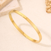 Bracelet jonc minimaliste à fermoir en acier inoxydable, jonc ouvert articulé empilable pour femme, cadeau bijoux